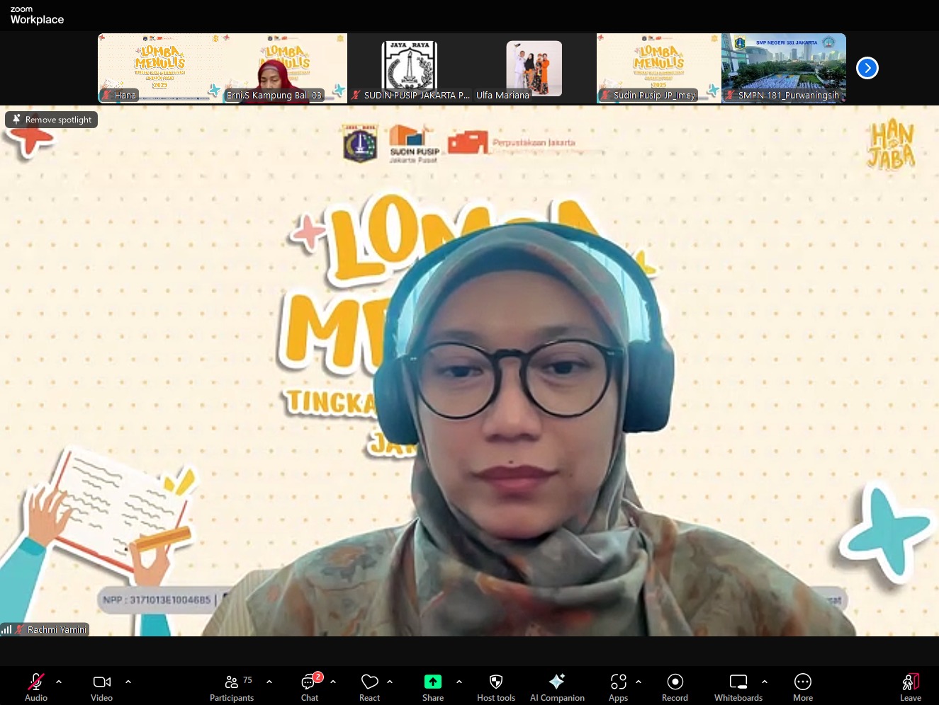 Sosialisasi Lomba Menulis Jakarta Pusat